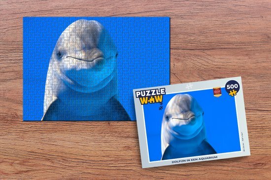 MuchoWow Puzzel Dolfijn in een aquarium - Legpuzzel - Puzzel 500 stukjes