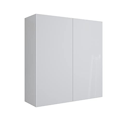 MaMa Store ERA hangkast met 2 deuren en push-and-pull-openingssysteem, wit glanzend, 68x22x71cm