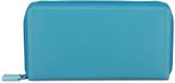 Mywalit Medium Tri-fold Portemonnee I Leer 14 cm - Dames - Horizontaal - blauw-metallic