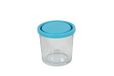 Générique Unbranded 8012723.0 bloempot, rond, 500 ml, met deksel, turquoise, glas, transparant, 18 cm
