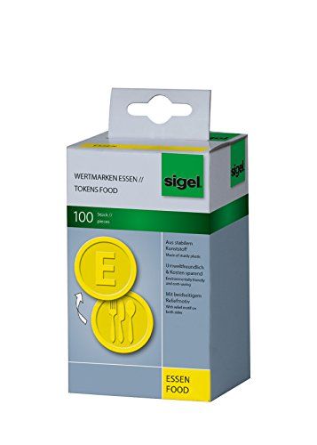 SIGEL WM002 waardezegels chips/pandzegels eten, geel, 100 stuks