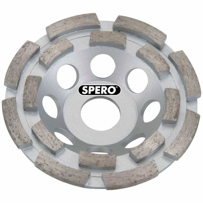 Spero Medium dubbele rij diamant komslijpschijf | 125mm | steen, kalkzandsteen, zandcement | asgat 22.23mm