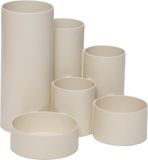 MAUL MAULtubo Pennenhouder, gerecycled, diameter 15 x 12,5 cm, van gerecycled kunststof, met 6 pijlkokers, bureau-organizer voor pennen, penselen en scharen, stijlvolle bureau-organizer, wit