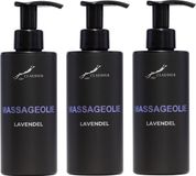 Claudius Cosmetics B.V. Massageolie Lavendel 300 ml - met pomp - zwarte fles - 100% natuurlijk - biologisch en koud geperst - set van 3 stuks - Voordeelverpakking
