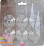 Excellent Houseware Zuignaphaakjes / ophanghaakjes - 6x stuks - transparant - kunststof