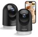 WOLFANG 2K Bewakingscamera voor Binnen, WiFi Binnenkamera met 360° PTZ, Auto-Tracking & Nachtzicht, Hondencamera met 2-Weg-Audio, Compatibel met Alexa & Google Home, 2-Pack