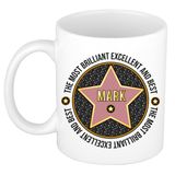 Bellatio Decorations Naam mok Mark - wit - Most Brilliant - keramiek - 300 ml - collega beker - cadeau