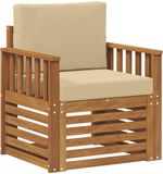 vidaXL - Buiten - bank - set - Massief - Acacia - Hout - en - Polyester