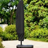 Merkloos Parasolhoes Met Rits en Trekkoord – Inclusief Opberghoes – Zwart - 205 cm