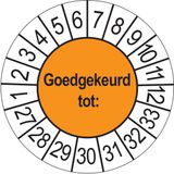 Keuringsstickers Ricard Keuringsstickers Goedgekeurd tot 2027 | 50 stuks, Ø 35 mm | Oranje