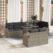 vidaXL Tuinbank Set 9-delig Grijs Polyrattan