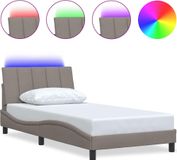 Hanko Cadre de lit sans matelas 100x200 cm tissu taupe
