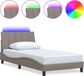 Hanko Cadre de lit sans matelas 100x200 cm tissu taupe