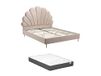 Vente-unique Bedframe fluweel beige 140 x 190 cm