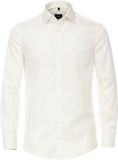 VENTI modern fit overhemd - mouwlengte 7 - twill - beige - Strijkvrij - Boordmaat: 41