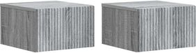 vidaXL Muurbevestigde Nachttafel Set van 2 Grijs Sonoma 33 x 34,5 x 20 cm