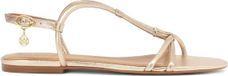 Kazar Comfortable gold sandals with metal embellishment