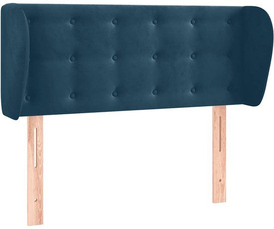 vidaXL Hoofdbord met randen 103x23x78/88 cm fluweel donkerblauw