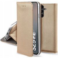 Samsung Housse pour Samsung Galaxy S25 FE 5G - etui coque pochette portefeuille + verre trempe - OR MAGNET