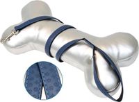 CROCI My Lord Hondenlijn / Hondenriem - Eco leder-Nylon - Navy - Breedte: 20 mm - Lengte: 120 cm