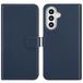 Selencia Hoesje - Geschikt voor Samsung Galaxy A26 - Echt Lederen Bookcase - Blauw
