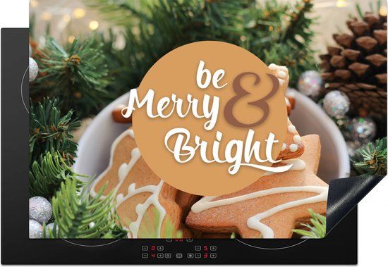 KitchenYeah® Inductie beschermer 77x51 cm - 'Be merry & bright' - Inductie kookplaat accessoire