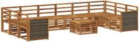 vidaXL - Bank loungeset - 10 zitplekken - Naturel - Massief Acacia Hout