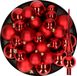 Decoris Kaemingk B.V. Kerstversiering kunststof kerstballen met glazen piek rood 6-8-10 cm pakket van 37x stuks - Kerstboomversiering