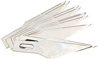 Wedo 7821 reservemesjes (voor scalpel en hobbymes, spits, kunststof doos) 10 stuks, zilver