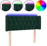 vidaXL Hoofdbord LED 93x16x78/88 cm fluweel donkergroen