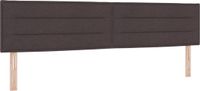 vidaXL - LED - Hoofdbord - met - LED-stripverlichting - Donkerbruin - 200 cm - Stof