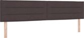vidaXL - LED - Hoofdbord - met - LED-stripverlichting - Donkerbruin - 200 cm - Stof