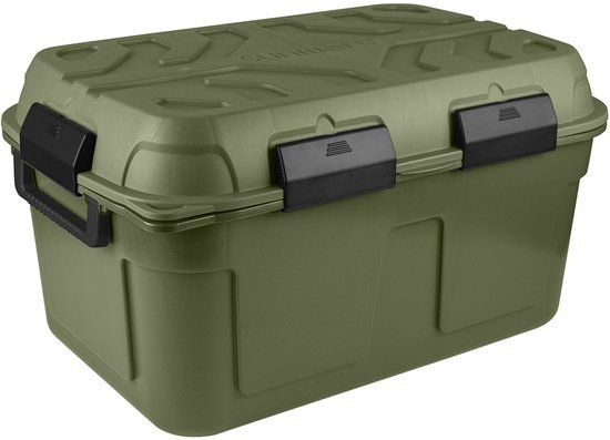 Sunware Q-line Tuinbox - 130L - Green/Black - Waterproof Outdoor Storage Box