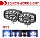 Lampes de travail LED - Éclairage supplémentaire tout-terrain - Jeu de 2 - 25 cm - 40 000 lm - 6500 K - Lumière combinée - IP68
