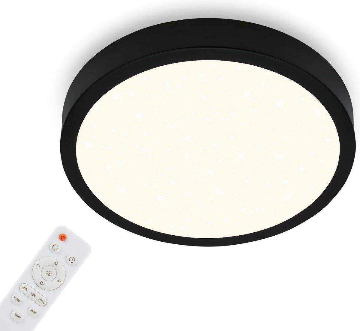 Briloner Leuchten Plafondlamp Kinderkamer Sterrenhemel Dimbaar Zwart Ø38cm