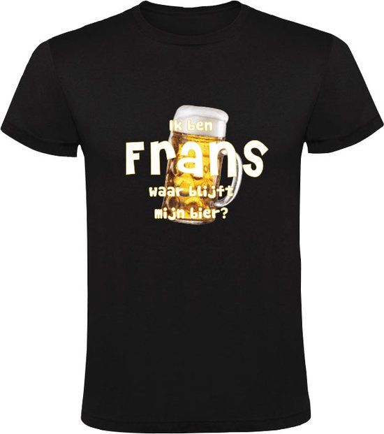 Sol's Ik ben Frans Heren T-shirt - Zwart - Katoen - Maat M