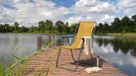 Sunnydays Picnic camping/strand stoel - aluminium - inklapbaar - geel - L53 x B55 x H75 cm