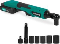 VONROC Accu ratelsleutel – 20V – 50Nm – 3/8” – incl. 8-delige doppenset – Incl. 2.0Ah Accu en snellader