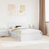 Maison Exclusive - Cadre de lit avec tête de lit Blanc 120 x 190 cm Bois de pin massif