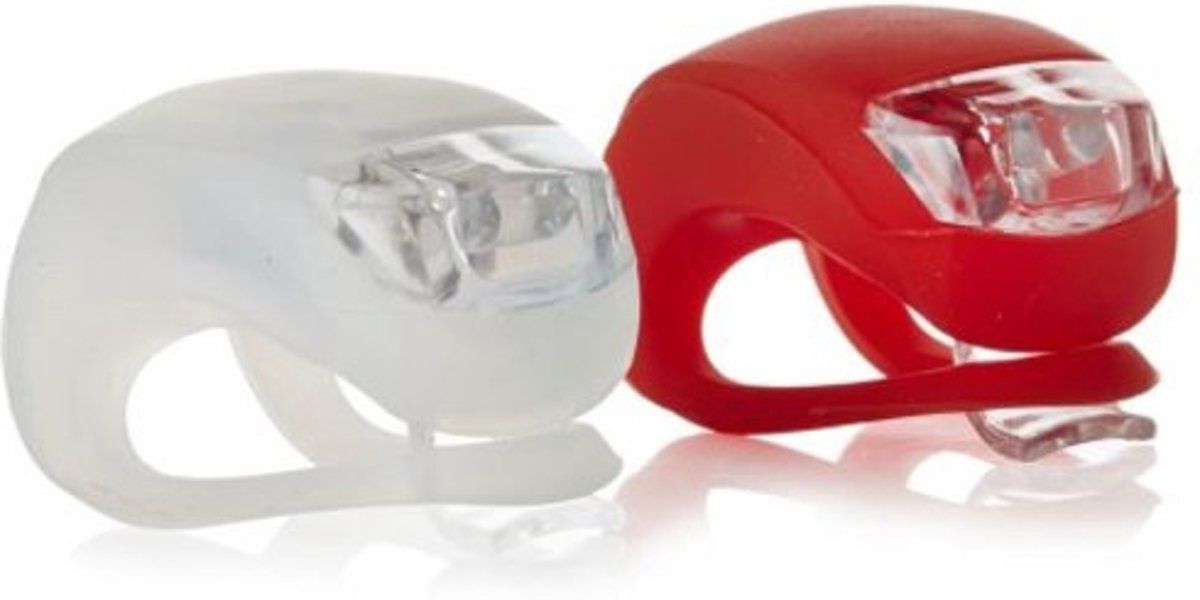 Fietsverlichting Siliconen LED Fietslampjes Set Rood & Wit - Inclusief batterijen