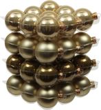 Othmar Decorations Kleine kerstballen - 36x st - goud/groen - 4 cm - glas - mat/glans