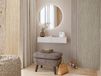 JUKAMI Coiffeuse suspendue avec miroir 2 tiroirs cachemire