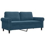 vidaXL Tweezitsbank 140 cm fluweel blauw