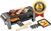 Bestron Gourmetset - AGR102TG - 350W - Bakplaat 2 personen - Incl. 2 pannen, spatels - Grijs