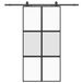 vidaXL Schuifdeur met beslagset, 102,5x205 cm, gehard glas, zwart