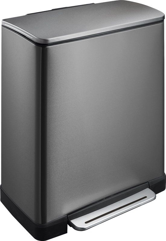 EKO E-Cube Recycling Pedaalemmer - 46L - Black Steel