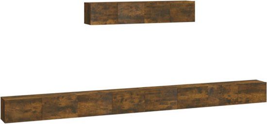 vidaXL 6-delige Tv-meubelset Bewerkt Hout Gerookt Eikenkleurig