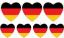 Merkloos / Sans marque Fest-Dekor Gmbh 7-delige hou van Duitsland versiering set hartjes van 14 cm en 28 cm - Landen vlaggen feestartikelen