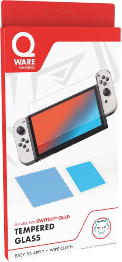 Qware Gaming Tempered Glass Screen Protector for Nintendo Switch OLED - Transparent