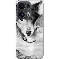 Oppo Coque Pour Oppo Reno 13 Pro 5G Le loup et la louve Animal noir et blonc